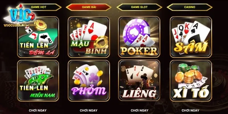 Game bài VICCLUB mang đến những trò chơi bài tây dễ chơi dễ trúng